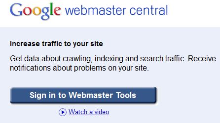 google webmaster central account